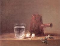 Chardin, Jean Baptiste Simeon - Glass of Water and a Coffee Pot